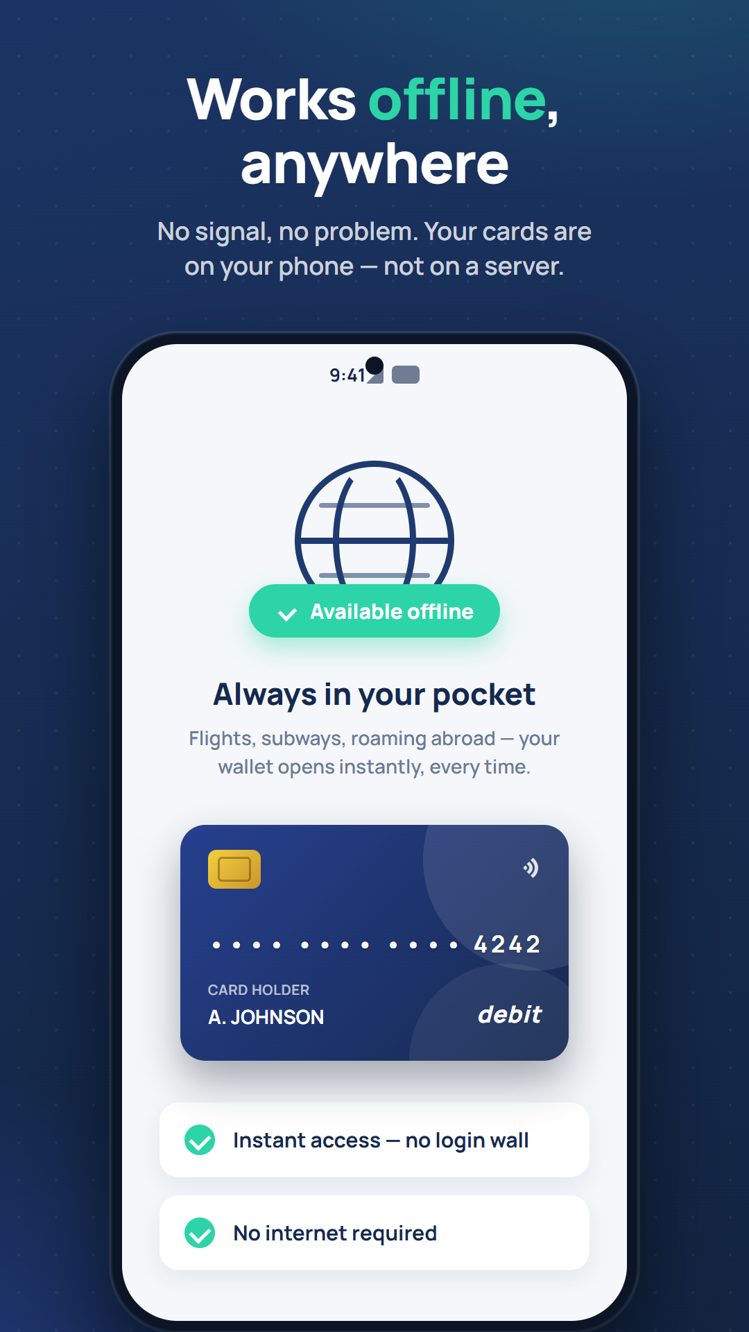 Card Wallet working offline